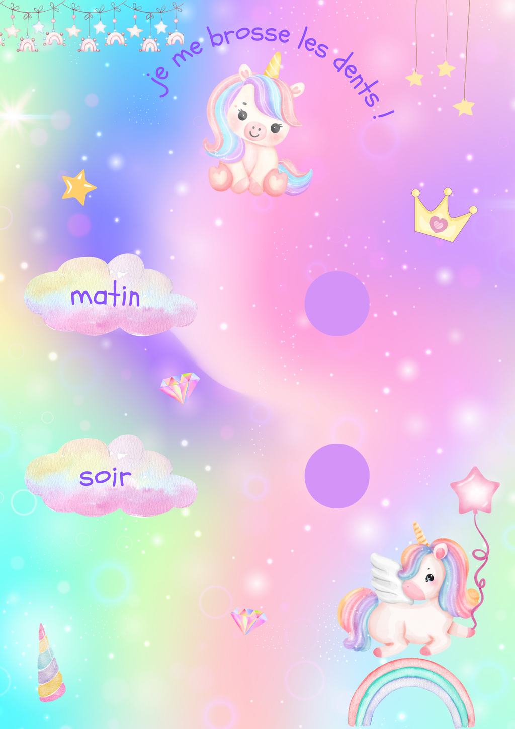 Tableau d'autonomie - Thème LICORNE