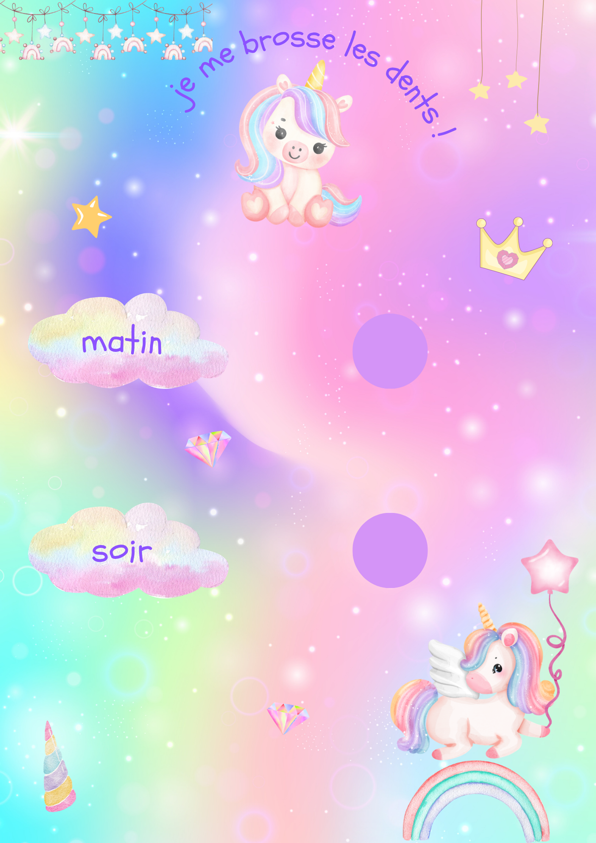 Tableau d'autonomie - Thème LICORNE