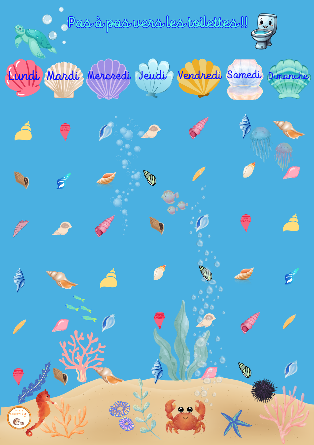 Tableau d'autonomie - Thème COQUILLAGES