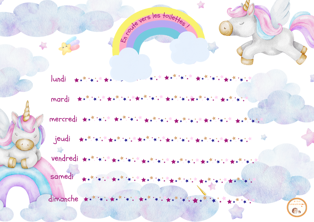 Tableau d'autonomie - Thème LICORNE